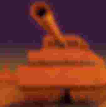 Soviet poster of a tank on Red Square.