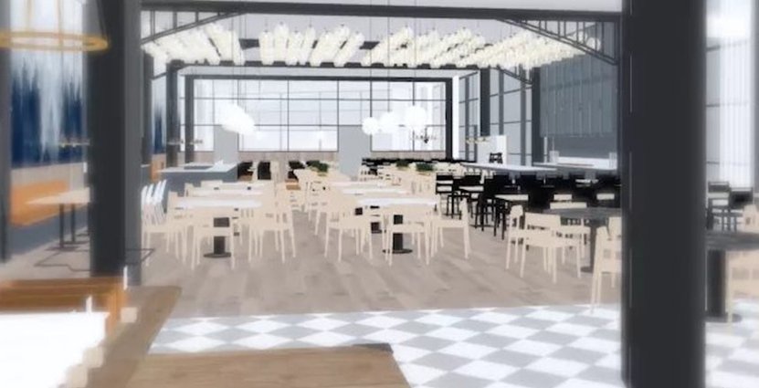 Materialvalen och färgskalan ska ge modern och varm naturkänsla med mycket trä och stora glaspartier. 