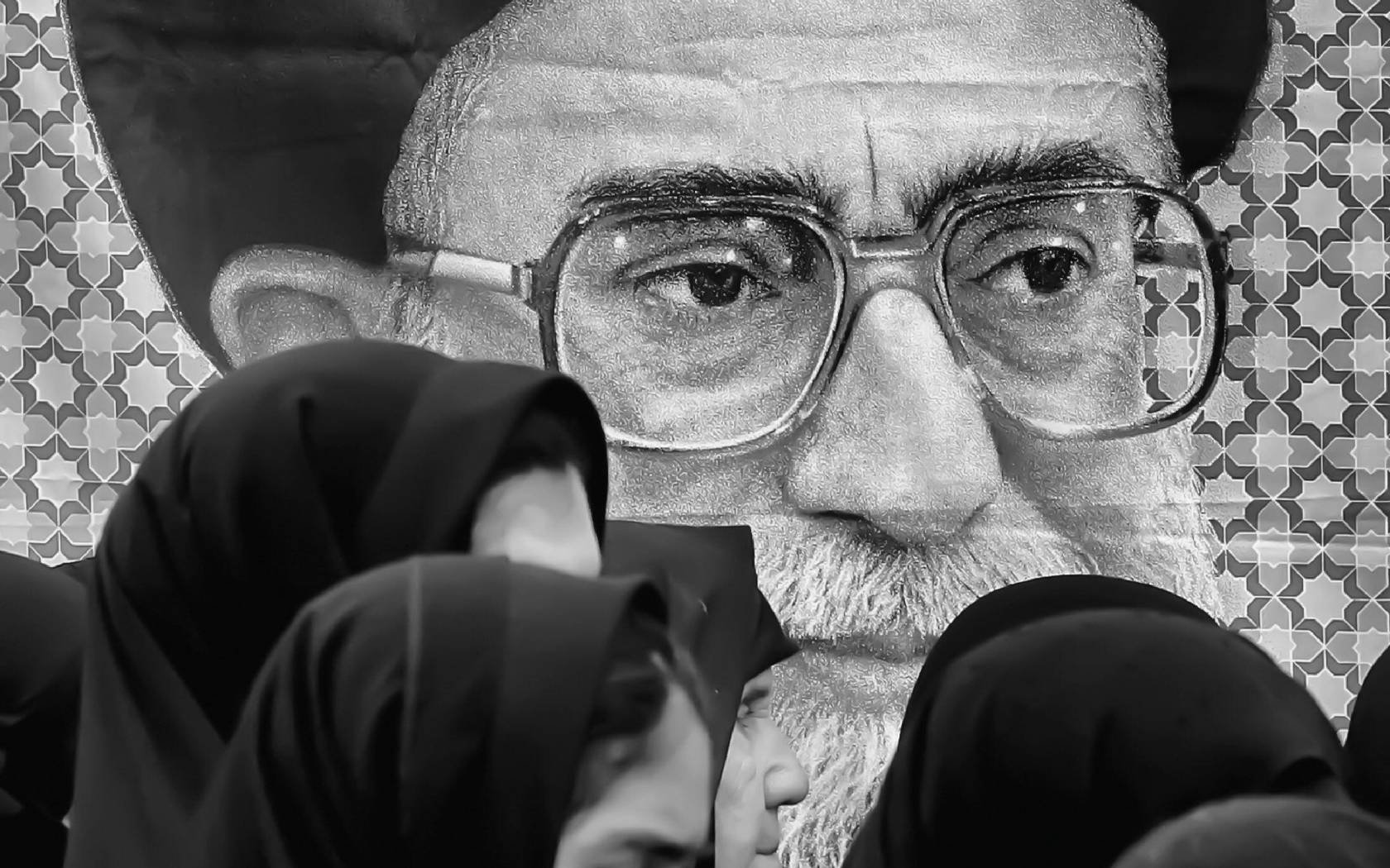 Mural of Ali Khamenei, the Supreme Leader of the Islamic Republic of Iran.