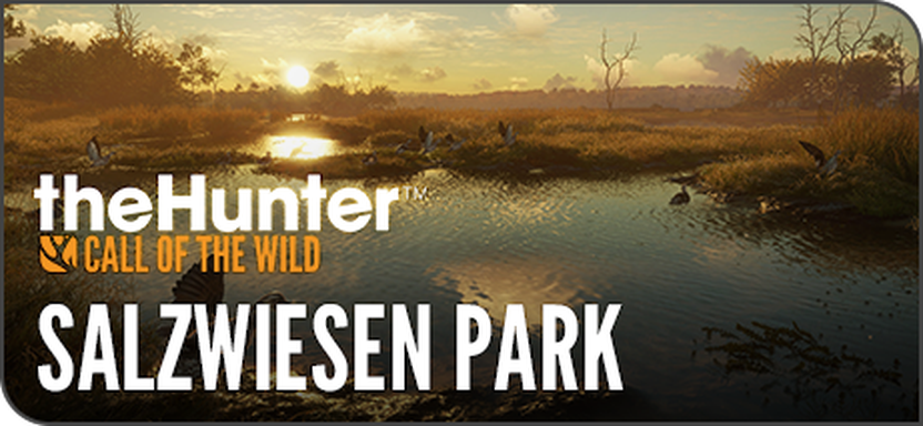 An in game screenshot of a sunset over a marshy pond with the words 