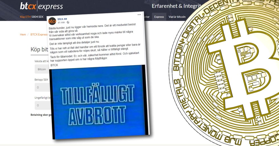 Sveriges största bitcoinväxlare Btcx nedstängd – efter misstänkt penningtvätt.