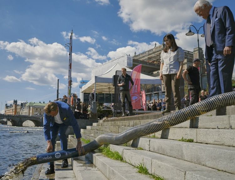 Heba är huvudsponsor för Laxsläppet, då Stockholms stad sätter ut 140 000 lax- och öringsungar i Stockholms vatten.