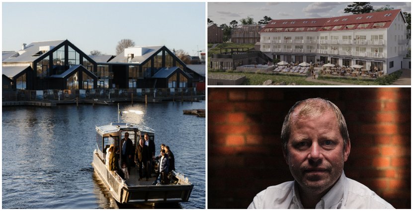 Season Hotel  Daniel Müllern. Ovanför honom syns Kusthotellet Styrsö 