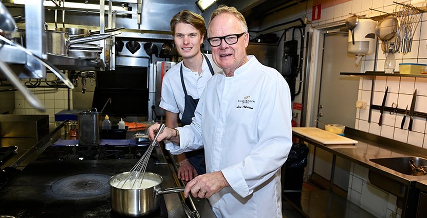 Krögaren Lasse Ahlström tillsammans med sonen Theodor Ahlström, delägare och vd.  Foto: Tommy Holl
