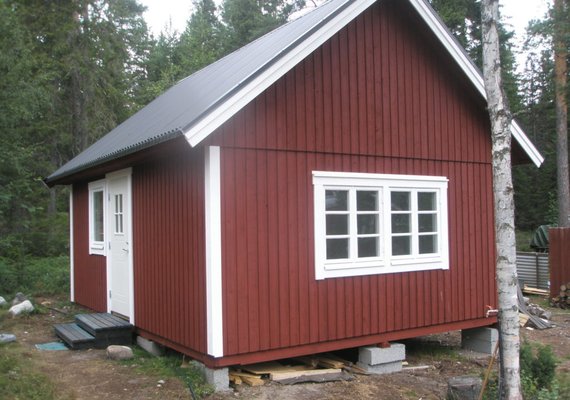 Red barn style shed