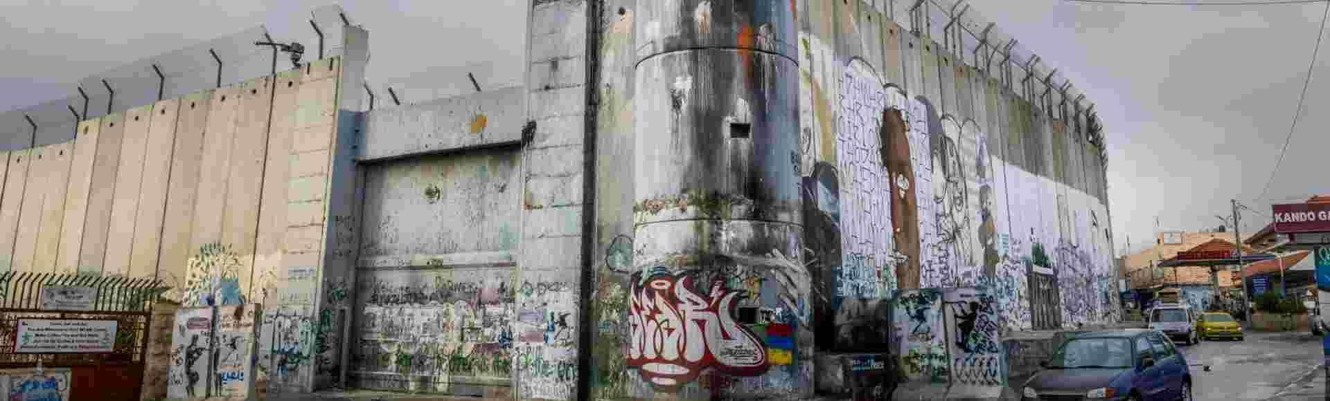 The border wall between Israel and the West Bank.