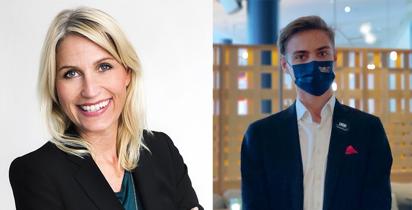 HR-chef Tina Tropp och Lucas Norgren, receptionist<br />
 på Clarion Hotel Sign i Stockholm. Foto: Nordic Choice