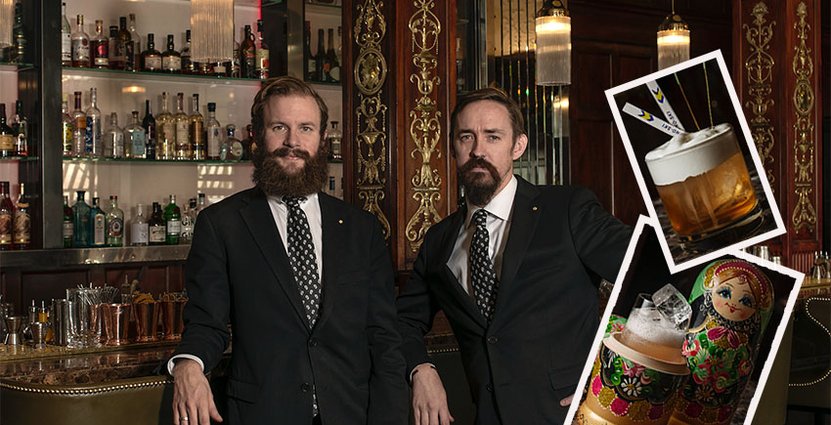 Emil Åreng och Christian Grevius utmanar gästerna med<br />
 nya drinksmaker som Västerbotten och tryffel. Foto: Grand Hotel