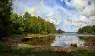 Lake view at Engelsberg by Olof Arborelius (1842-1919).