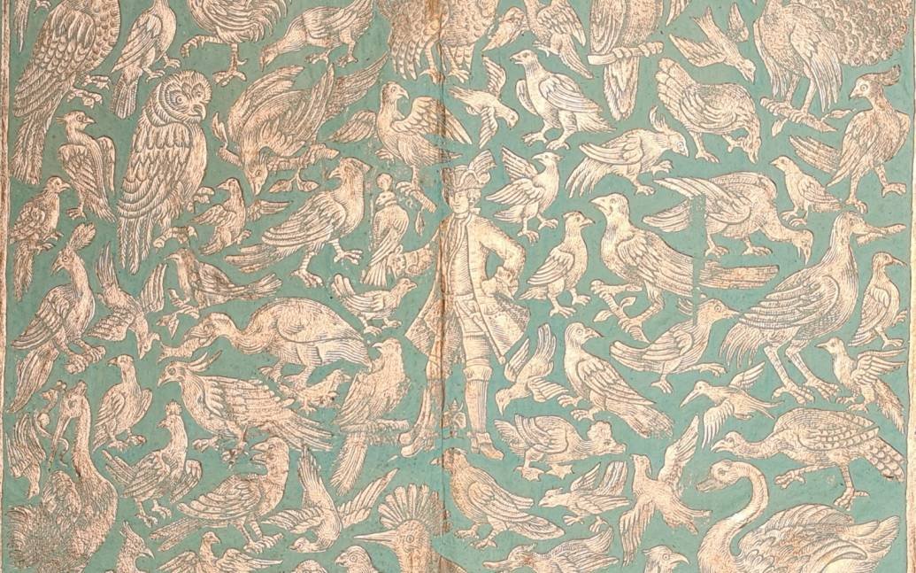A sheet of 18th-century Brocade paper printed in gold in Germany by Johann Carl Munck.