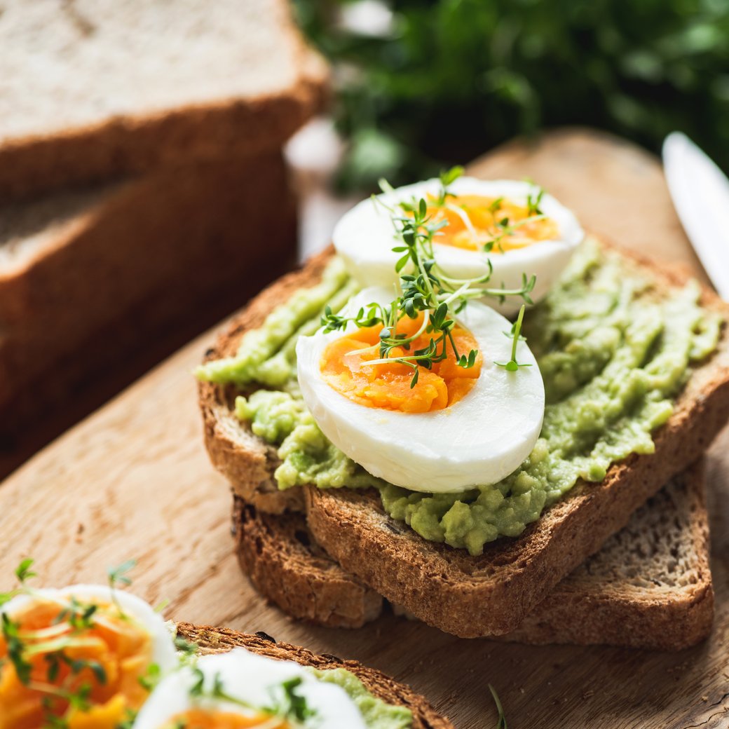 Healhy Breakfast Toast With Avocado, Egg