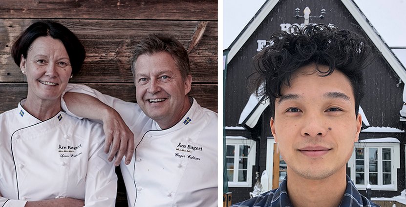 Åre Bageri har fått mycket specialbeställningar,<br />
 och Emil Magnusson på Fjällgården är näjd med första VM-veckan.  Foto: Åre Bageri, Fjällgården