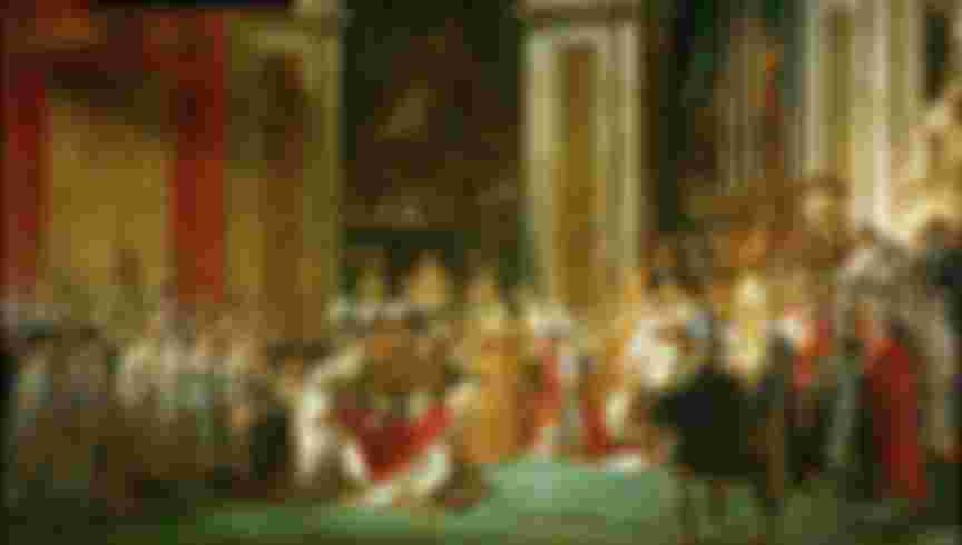 Letizia Bonaparte in The Coronation of Napoleon by Jacques-Louis David.