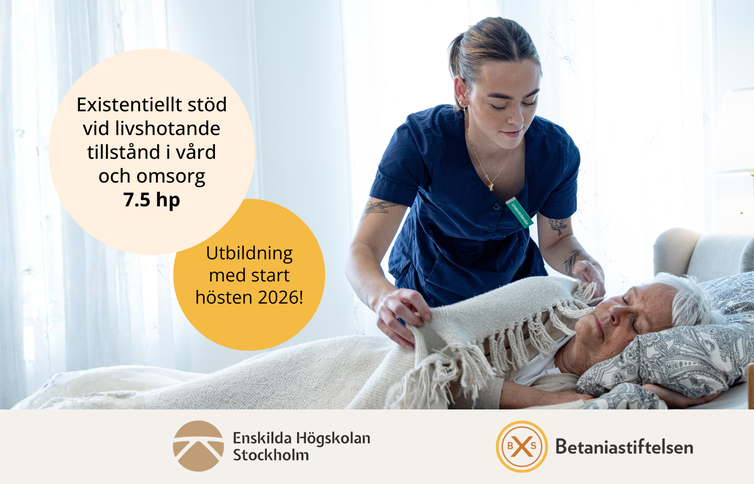 2026 kurs Existentiellt stöd vid livshotande tillstånd i vård och omsorg, 7.5 hp