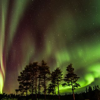 Outdoor North snöskovandring norrsken