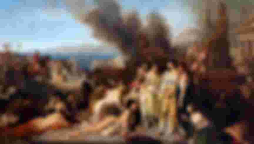 Le Dernier Jour de Corinthe painted by Tony Robert-Fleury in 1870. Credit: Wikimedia commons.