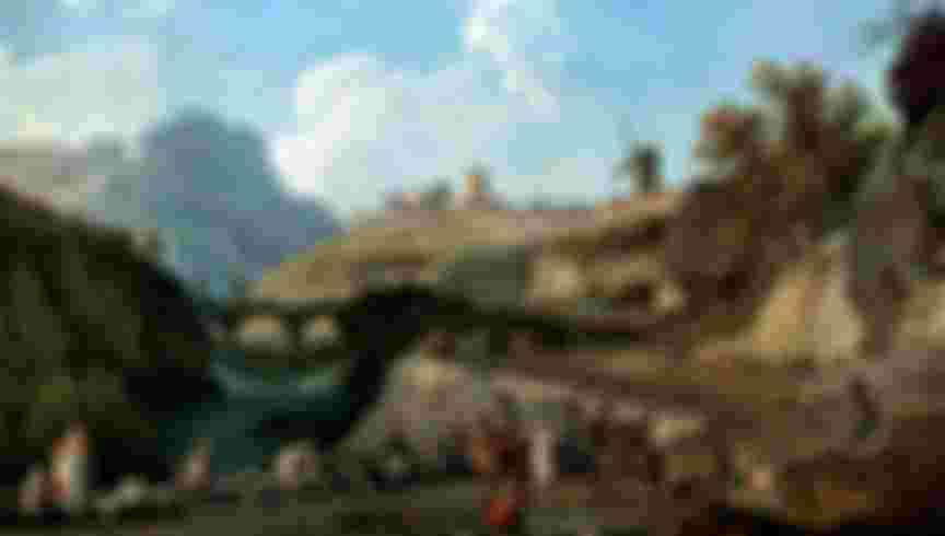 Construction of highway, eighteenth century France Engineers on horseback inspecting the work, a painting Claude-Joseph Vernet, 1775. Credit: Lebrecht Music & Arts / Alamy Stock Photo.