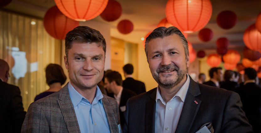 Yves de Gandt, Hospitality Manager Europe hos Leds C4 och Svein Arild Steen-Mevold, landschef Scandic Norge.  