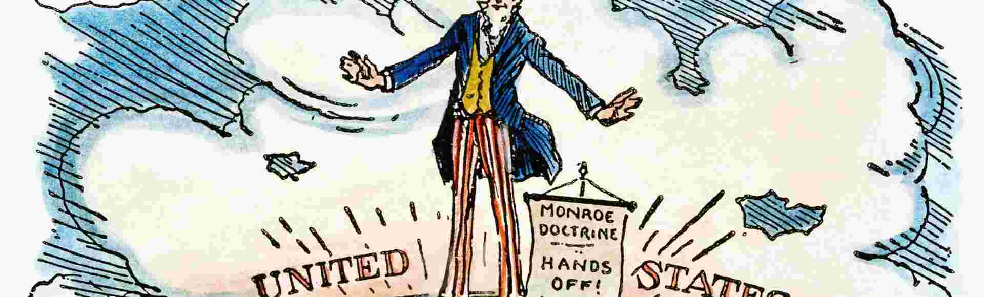 An early 20th century American cartoon on the Monroe Doctrine.