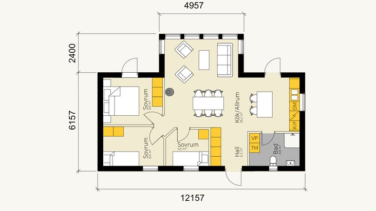 Planlösning till Kusthuset