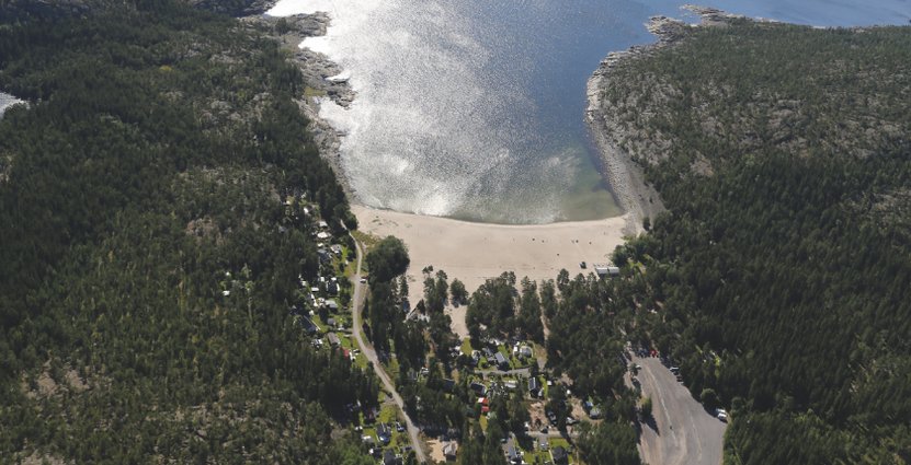 Så här ser naturreservatet och havsbadet Smitingen ut i dag.  Foto: Pressbild