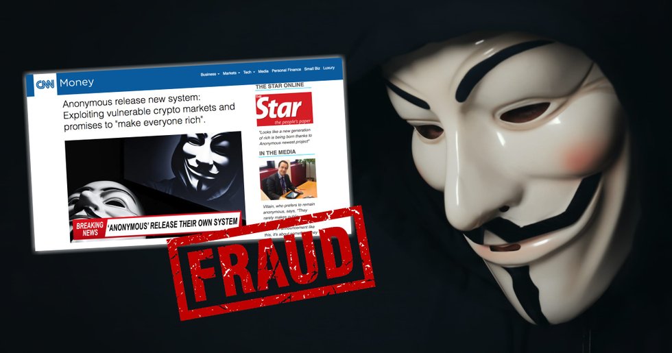 New move by crypto fraudsters – exploiting the name of hacker group Anonymous.