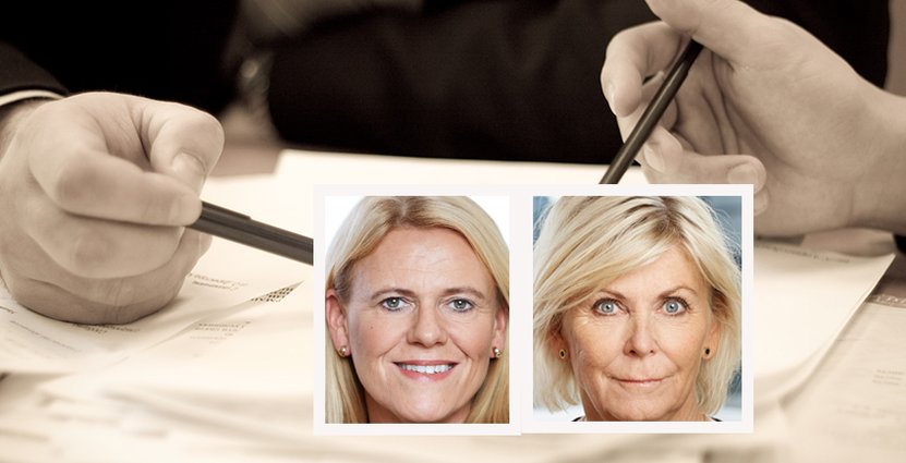 Visitas förhandlingschef Antje Dedering och vd Eva Östling.  
