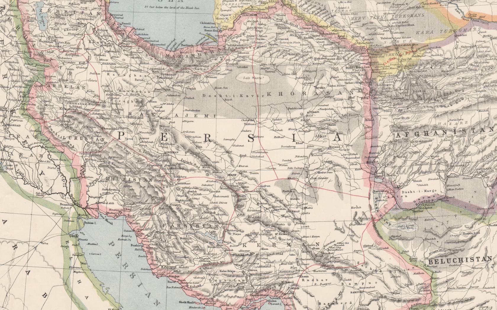 A 19th-century map of Persia.
