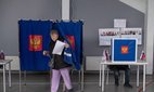 Voting in St Petersburg, Russia.