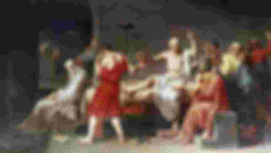 French painter David's The Death of Socrates.