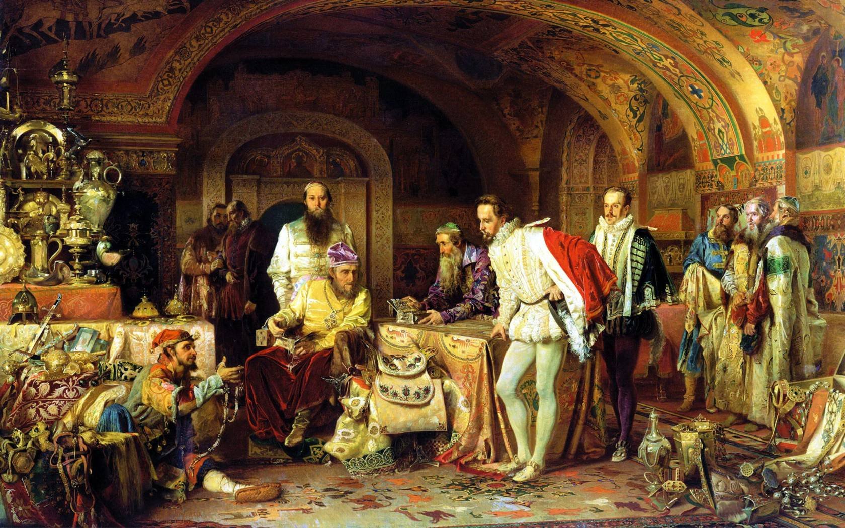 Ivan the Terrible displaying his treasures to the English ambassador Jerome Horsey.