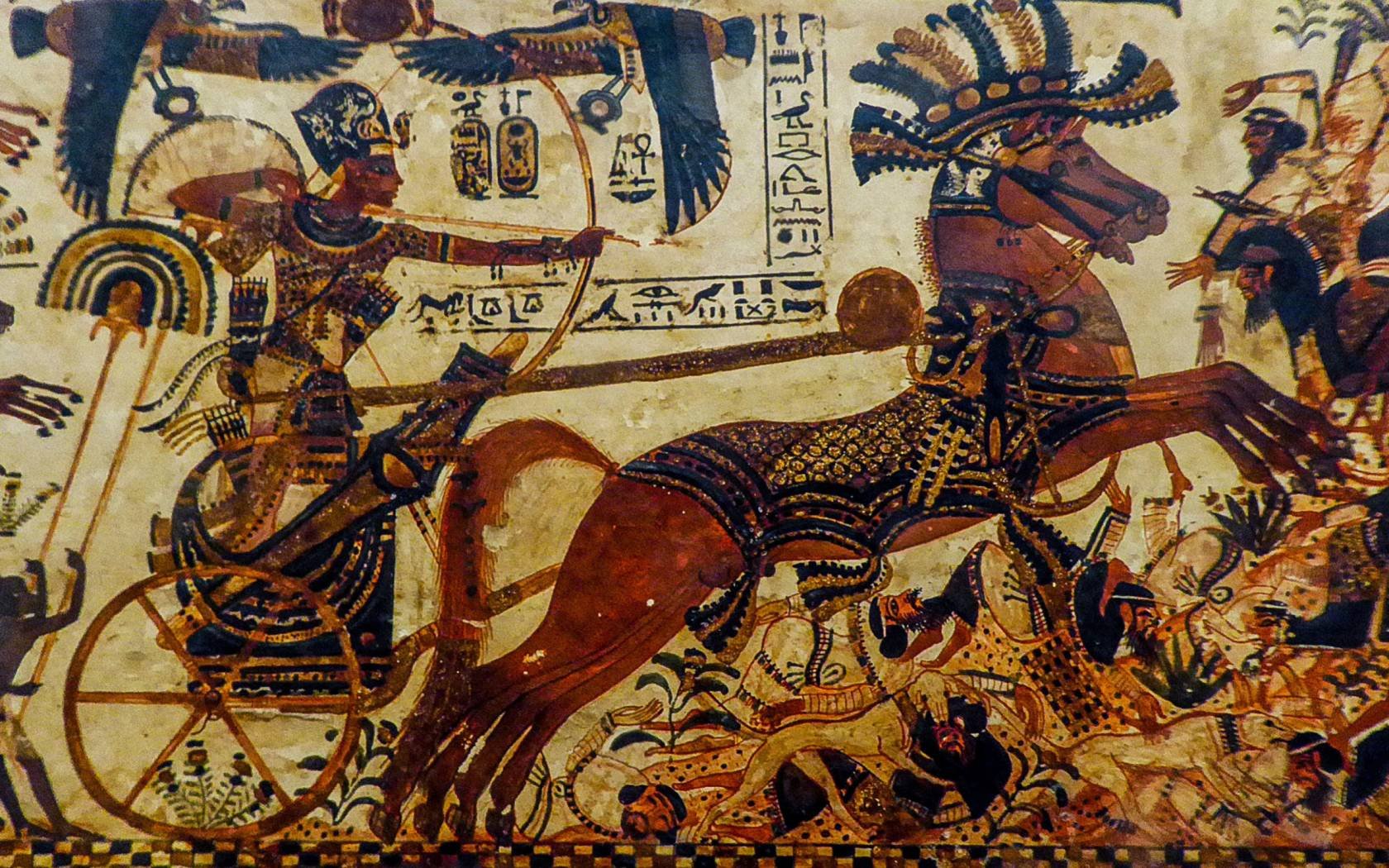 A scene from the wall of Tutankhamun's tomb.