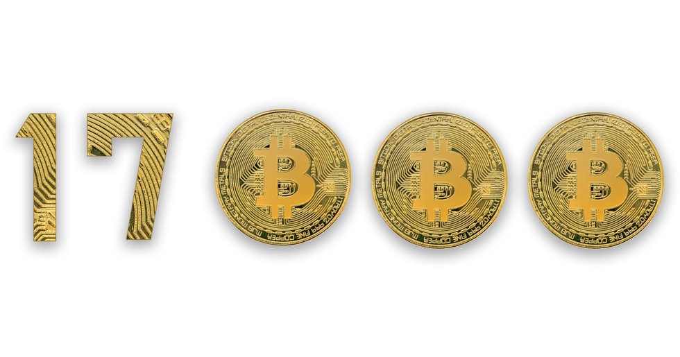 Bitcoinpriset över 17 000 dollar.