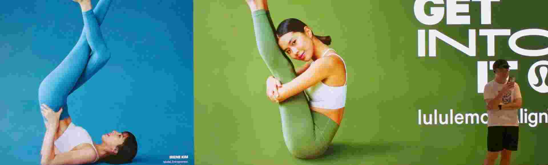 A lululemon advert in Singapore.