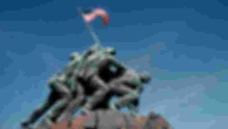 The Marine Corps War Memorial, also known as Iwo Jima Memorial.