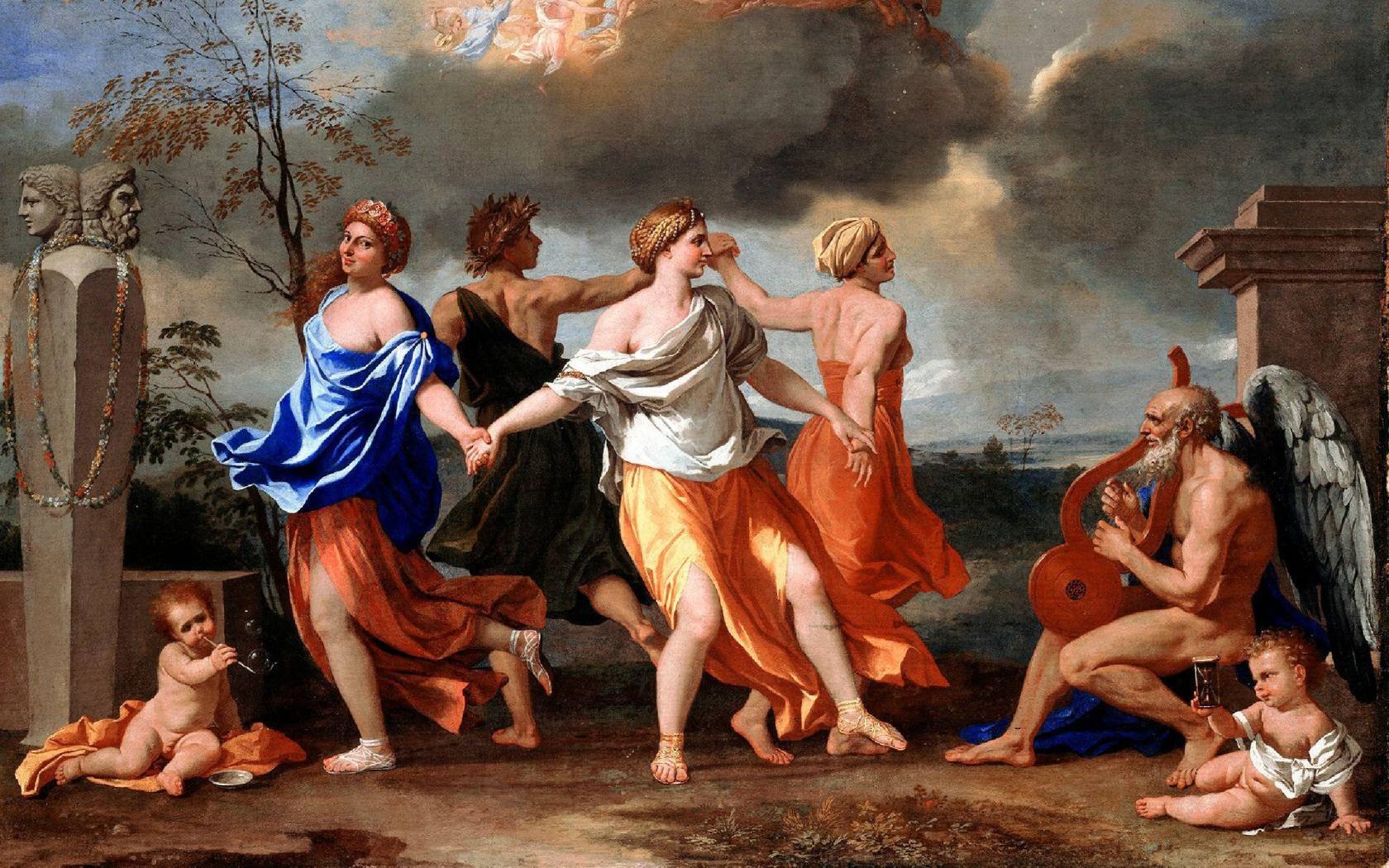 Nicolas Poussin's A Dance to the Music of Time. Circa 1635.