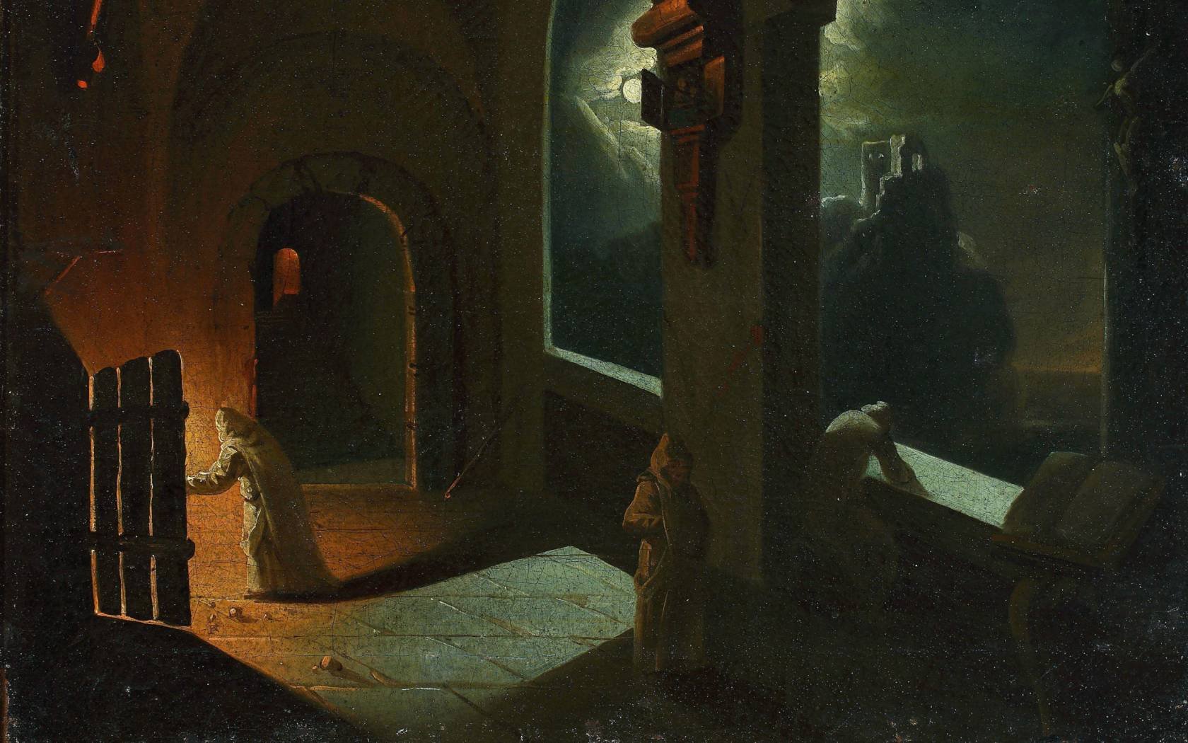 A scene in a Carthusian monastery painted by Franciszek Ksawery Lampi.