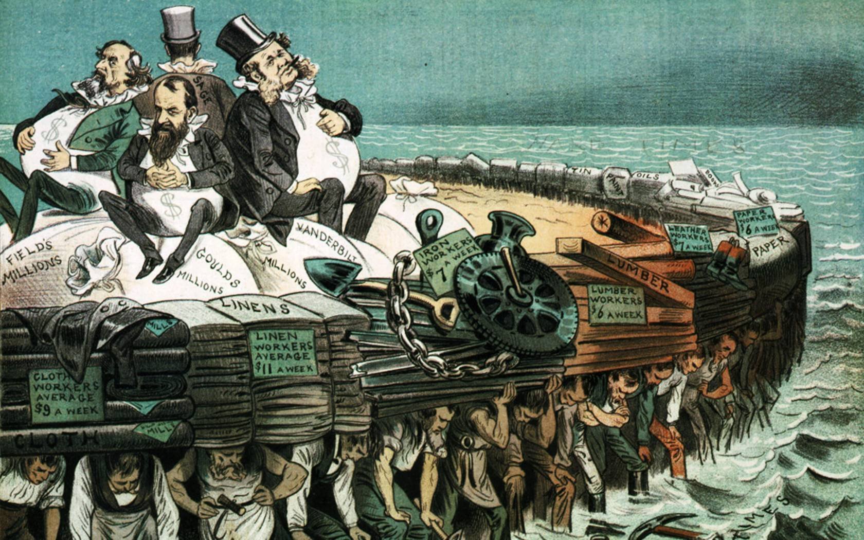 A cartoon lampooning the 19th-century 'robber barons'.