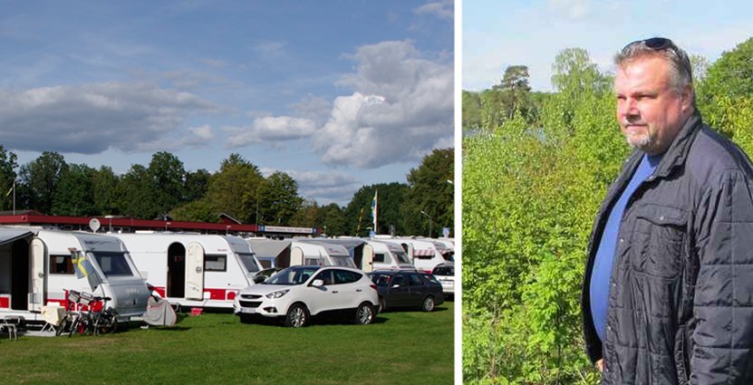 Joachim Dahlgren på Halens Camping i Olofström ser fram emot nya stugbygget. 