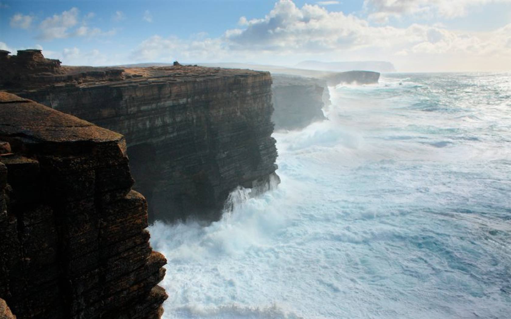 Rough seas around Orkney.