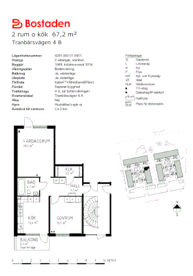 PlanlösningTranbärsvägen 4 B