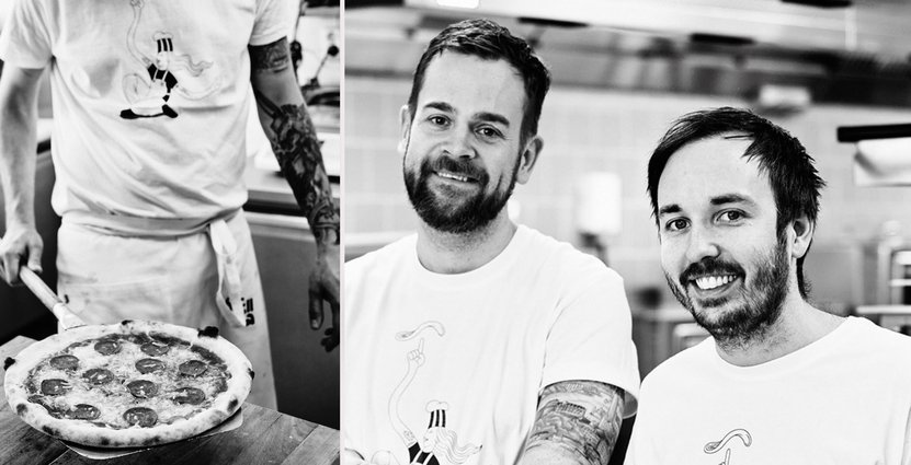 Danny Falkeman och Jonas Lagerström står bakom Stella Pizza. Foto: Pressbild
