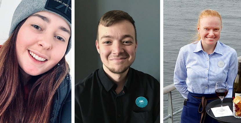 Alva Hansson, Emil Åbom och Maja Svensson blev Årets sommarjobbare. Foto: Årets sommarjobbare