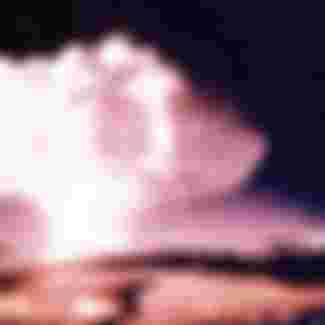 A photograph of nuclear testing at Pacific Island test sites.