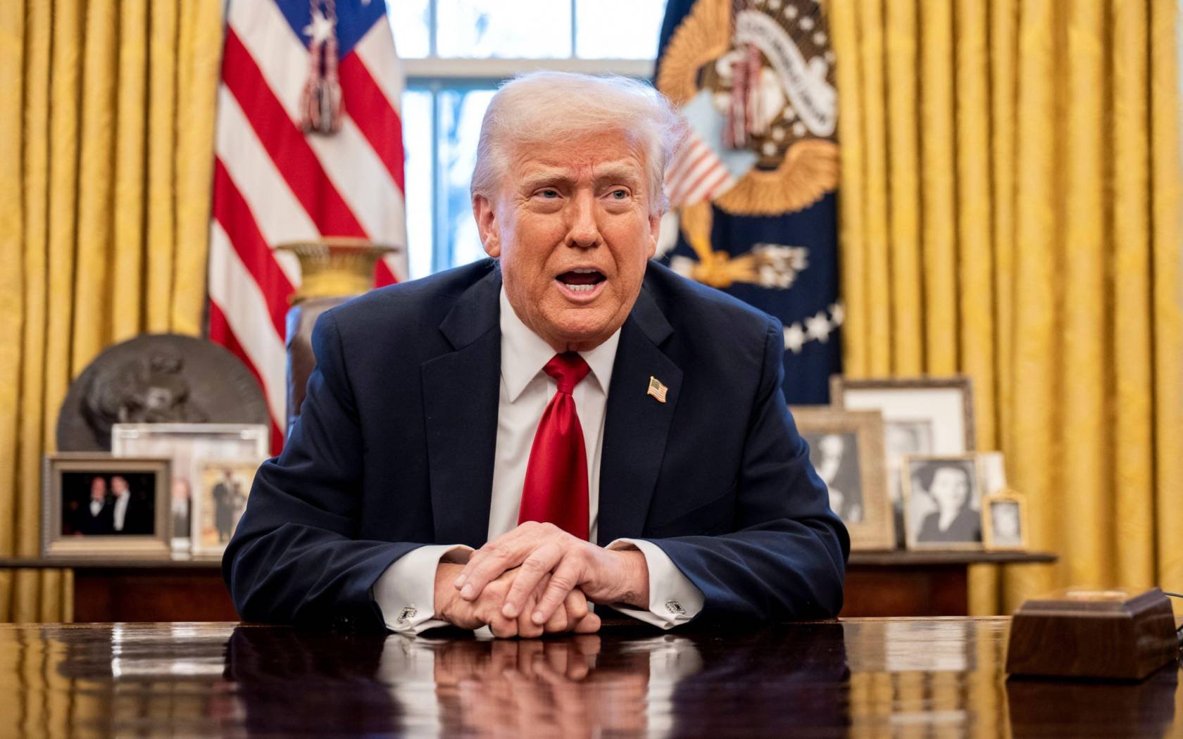 US President Donald Trump announces tariffs on all imported vehicles on March 26, 2025.