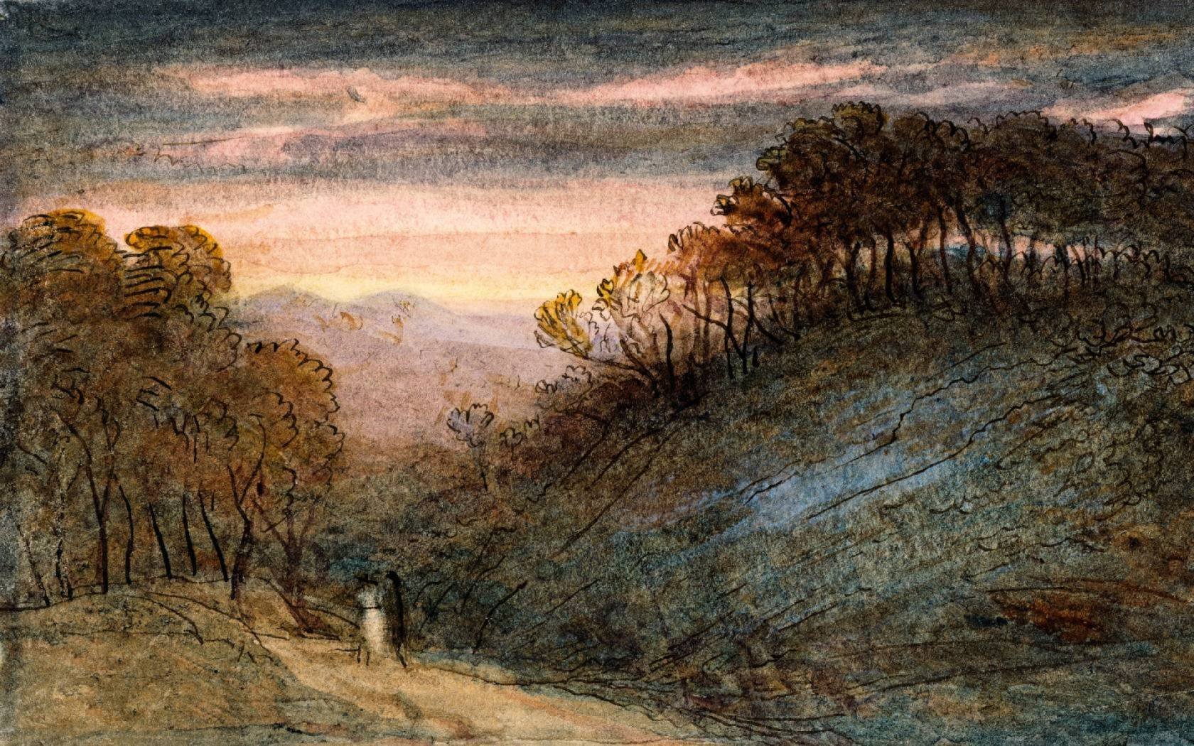 An English landscape by James Smetham.