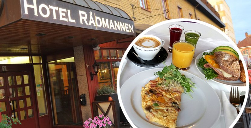 En egen frukostkock skräddarsyr omeletterna på Hotell Rådmannen. 