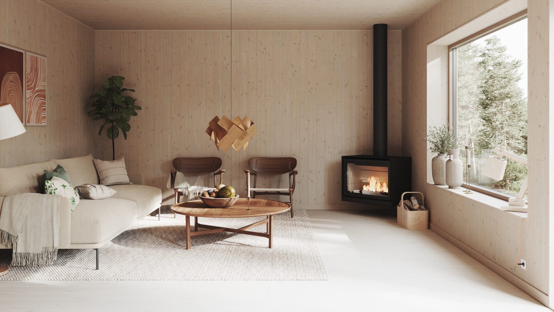 Putsad Furuparkett – Vit