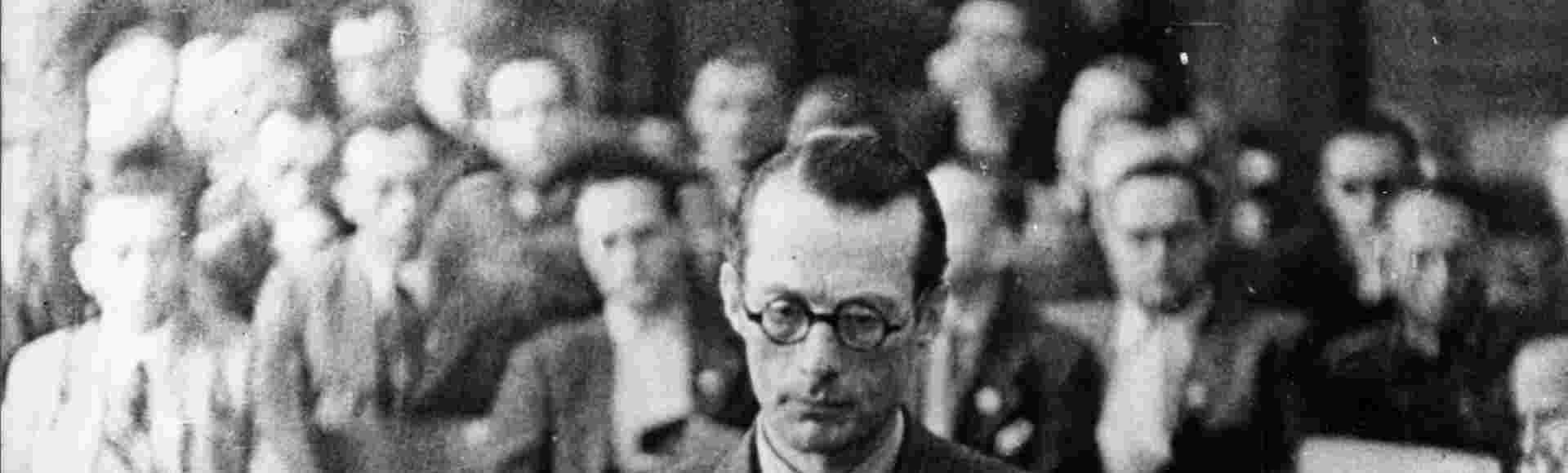 Nazi resistance leader Count Schwerin von Schwanenfeld during his trial for his involvement in the failed July 20 plot.