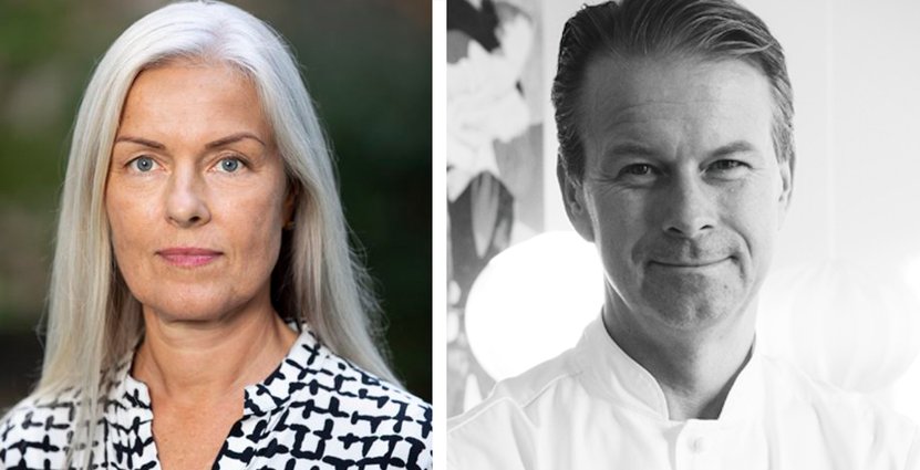 Stina Algotson, vd på BFUF Play och Fredrik Eriksson, kock och krögare. Foto: Pressbild